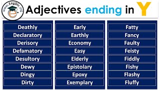 Adjectives ending in y  List of adjectives in English [upl. by Yrroc]