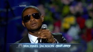 Usher  Gone Too Soon Live performance at Michael Jackson Memorial [upl. by Enitsenre59]