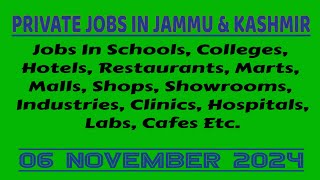 Private Jobs In JampK  Date 06112024 [upl. by Kaz]