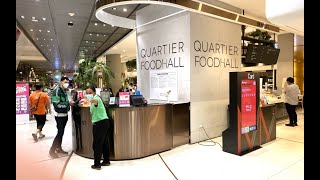 EmQuartier Mall walkthrough eating in basement food court Quartier Foodhall [upl. by Alyehs880]