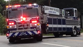 Fire Trucks Responding Compilation 8  Tiller Trucks [upl. by Yenalem]