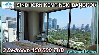 The Residences at Sindhorn Kempinksi Ultra Luxury 3 Bedroom Condo Rent Bangkok 450000 THB Monthly [upl. by Ocicnarf]