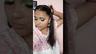 hairstyle with mangtikka open hair Hairstyles hairstylewithmangtikka openhairstyle shortvideo [upl. by Rehpotirhc]