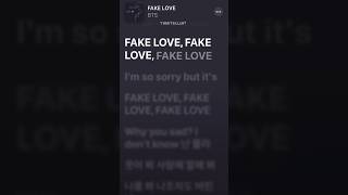 Fake love BTS lyrics bts trending viral btsarmy kpop fakelove lyrics btslyrics fyp [upl. by Willms]