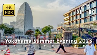 Yokohama Summer Evening 2023 Walking Tour  Kanagawa Japan 4KHDRBinaural [upl. by Lebyram]