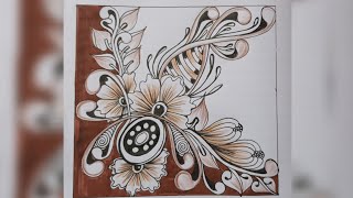 zen pattern art  zentangle pattern  zentangle tutorial  RelaxingzenMethods zentangleart tangle [upl. by Shu943]