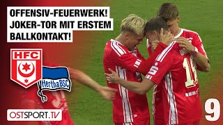 OffensivFeuerwerk JokerTor mit erstem Ballkontakt Halle  Hertha II  Regionalliga Nordost [upl. by Eltsirc728]