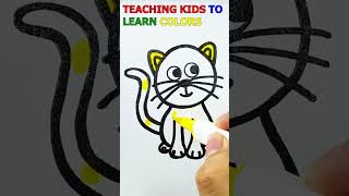 Short Art Coloring Cute Cat How to Color for Children coloring [upl. by Alliuqet582]