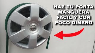 COMO HACER UN PORTA MANGUERA DE JARDIN CASERO RIN DE AUTOMOVIL [upl. by Malik]