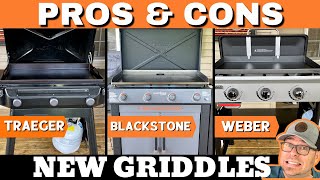 HEAD TO HEAD Flat Top Grills  Blackstone vs Weber vs Traeger Griddles  PROS amp CONS [upl. by Adrahs]