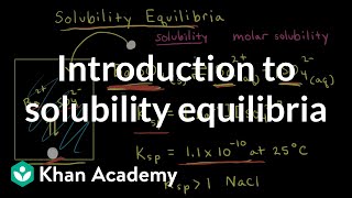 Introduction to solubility equilibria  Equilibrium  AP Chemistry  Khan Academy [upl. by Iver]