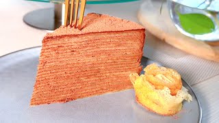 Crepe cake recipeChocolate truffle Doesnt this Cake look like a dream [upl. by Aniara]