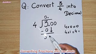 How to Convert Fractions to Decimals by Long Division Method  MathOGuide [upl. by Eilhsa39]