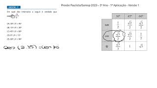 Questão 17  Provão PaulistaSaresp 2023 – 3° Ano  1° Aplicação  Versão 1 [upl. by Notsew660]