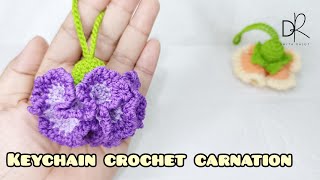 Keychain crochet carnation  crochet tutorials [upl. by Ahsiuqat]