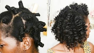 HOW TO DO HEATLESS CURLS OVERNIGHT  THE PERFECT BANTU KNOT OUT  JUST NATURAL PRODUCT REVIEW amp DEMO [upl. by Eeram100]