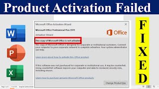 This copy of Microsoft office is not activated  Product Activation Failed in Ms Office  Fixed [upl. by Petr961]