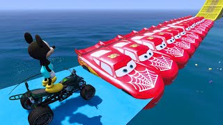 Gta5 Mickey Mouse VS Sonic vs Donald Duck vs Minnie Mouse  Epic Stunt Race Challenge  part 3 [upl. by Weinberg]