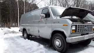 First Start of 2014 1985 Ford E350 69 Diesel Van [upl. by Jardena]