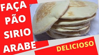 RECEITA DE PAO SIRIO PAO ARABE PAO PITA [upl. by Eileen]