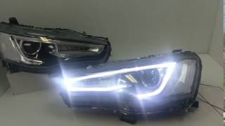 LED DRL Projector Headlight with Sequenital Blinker for 0716 Mitsubishi Lancer CJ VR EVO X [upl. by Ireland886]