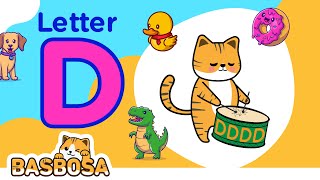 Letter D BASBOSA SONG SONG FOR CHILDREN  NURSERY SONG  COLORFUL ABC SONG  LEARN [upl. by Asiluj]