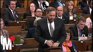 Mulcair and Harper get feisty on Senate reform [upl. by Lyrehs912]