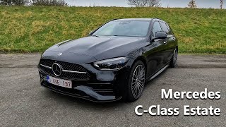 2022 Mercedes CClass Estate Visual Review  C200 AMG Line 201 HP  204 PS [upl. by Avra]