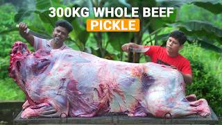 300 Kg WHOLE BEEF PICKLE  Indian Kerala Beef Pickle Recipe  Village Cooking [upl. by Conchita]