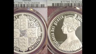 2021 Alderney £5 Gothic Crown Shield Portrait Proof オルダニー ゴチッククラウン プルーフ銀貨 [upl. by Eduino]