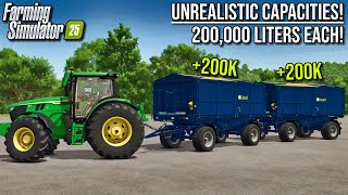 FS25 Mods  Higher Unrealistic Capacities in Tardis Pack amp LOTS MORE  Farming Simulator 25 [upl. by Ewen]