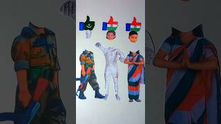 India 🇮🇳 Pakistan 🇵🇰 I Love My Country  Happy Independence Day Drawing shorts art ashortaday [upl. by Faubion]