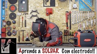 👨‍🏭Soldadura con ELECTRODO revestido❗  Cómo soldar FÁCIL  parte 1 [upl. by Trinette]