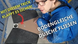 Bodengleiche Dusche mit Gefälle selbst fliesen  Gefälleschnitt  Blanke AQUAGLAS [upl. by Hugo854]