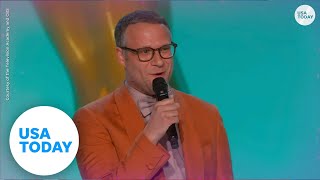 The buzziest 2021 Emmy moments from Jason Sudeikis Jean Smart Seth Rogen  USA TODAY [upl. by Eilraep]