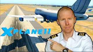 Real 747 Pilot Plays Xplane 11  Flight Simulator [upl. by Adrahc]