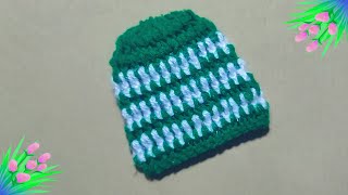 how to make crochet baby cap 🧢 woolen cap design crochet baby hat  topi banane ka tarika  beanie [upl. by Artemahs87]