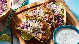 Shrimp Tacos with Cilantro Lime Sauce [upl. by Damalas]