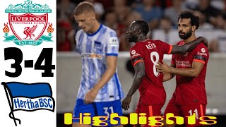 Liverpool vs Hertha Berlin 34 Highlights All Goals Club Friendly 29072021 [upl. by Htebharas358]