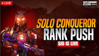 PLATINUM TO CONQUEROR  SOLO RANK PUSH BGMI LIVE  CONQUEROR RANK PUSH TIPS AND TRICKS [upl. by Ahsika]