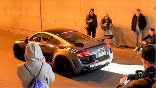 LOUD MODIFIED Audi R8 V8 amp R8 V10 TUNNEL SOUNDS Revs amp Accelerations [upl. by Pansie368]