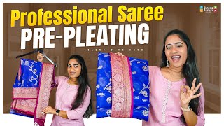 Professional Saree PrePleating  Perfectly Pleated Sarees for Every Occasion 👗✨ [upl. by Enowtna202]