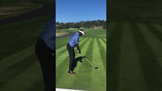 Driver golf swing legendary Vijay Singh down the line 2018 atampt pebble beach golf tournament pgatour [upl. by Satterfield]