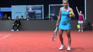 Barbora Zahlavova Strycova service  return game vs Amanmuradova  Porsche Tennis Grand Prix 2012 [upl. by Loy946]