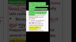 GOUTQuestion8 Allopurinol may cause acute gouty attack [upl. by Aihsal]