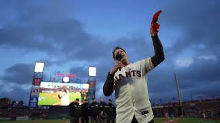 SF Giantss fans CHANT quotBEAT LAquot before game 1 of the series [upl. by Dorkas]