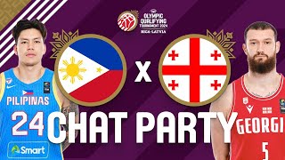 Philippines v Georgia  FIBA Olympic Qualifying Tournament Latvia 2024  Chat Party ⚡🏀 [upl. by Ttenrag]