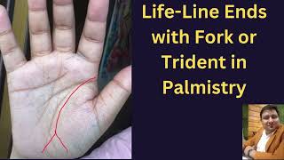 LifeLine Ending in a Fork in Palmistry Life line splits into two at the end [upl. by Eilsek]