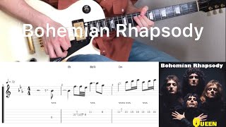 Queen – Bohemian Rhapsody guitar solo cover with tab [upl. by Adnaugal522]