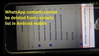 WhatsApp contacts cannot be deleted from the phone contacts list in vivo y53 [upl. by Ades]